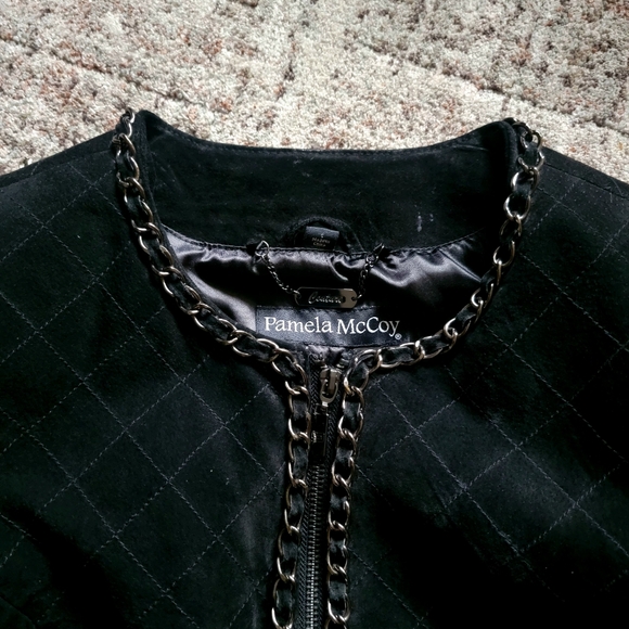 Pamela McCoy Black Genuine‎ Suede Leather Business Casual Blazer Jacket Size 6 - Picture 3 of 14